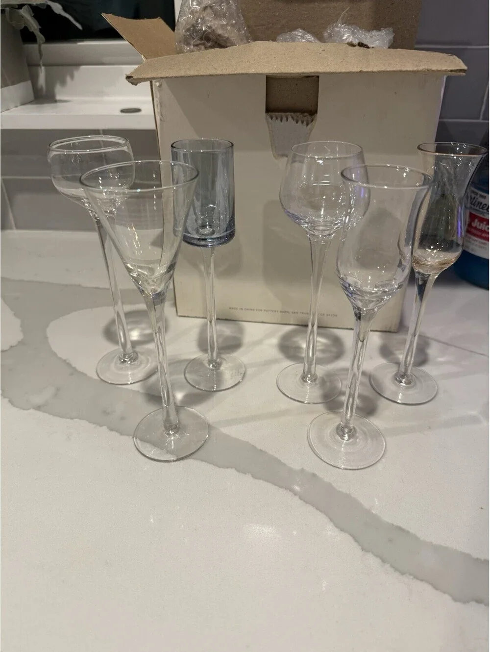 Pottery Barn Holiday Glass Cordials Variety Set Of 6